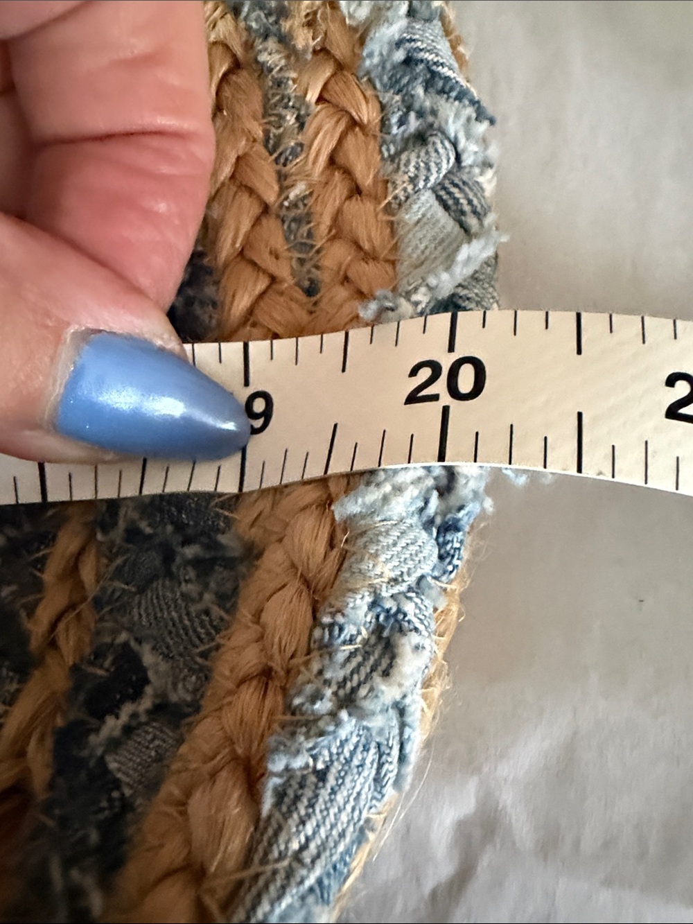 Antik Kraft Braided Jute and Denim Large Tote Bag - Picture 5 of 7